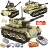 Militær elektrisk tank - fjernkontroll - byggeklosser - RC leketøy - 759 stk