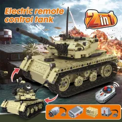 Char électrique militaire - télécommande - blocs de construction - jouet RC - 759 pièces