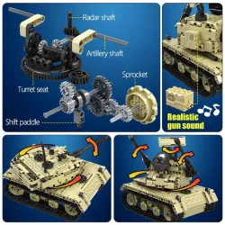 Char électrique militaire - télécommande - blocs de construction - jouet RC - 759 pièces