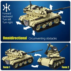 Char électrique militaire - télécommande - blocs de construction - jouet RC - 759 pièces