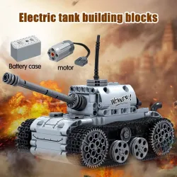 Char électrique militaire - blocs de construction - interrupteur tactile - jouet éducatif - 378 pièces