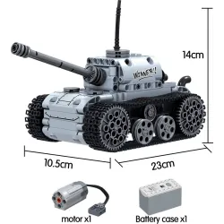 Military electric tank - building blocks - touch power switch - educational toy - 378 piecesConstruction