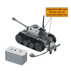 Char électrique militaire - blocs de construction - interrupteur tactile - jouet éducatif - 378 pièces