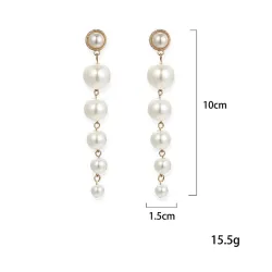 Boucles d'oreilles longues avec perles
