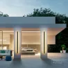 Vandtæt udendørs væglampe - lang LED-lampe i aluminium