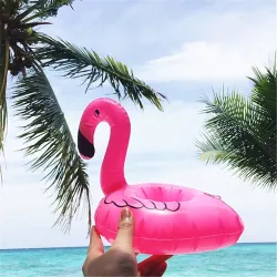 Oppblåsbar flamingo - bassengdrikkeholder - flytende leketøy - 10 stk