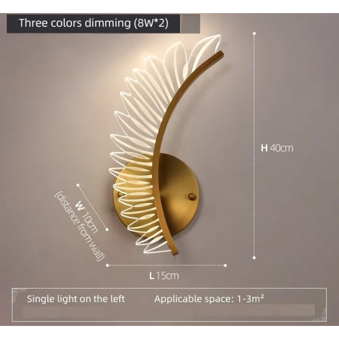 ApliquesLámpara de pared LED moderna - diseño alas doradas - interior
