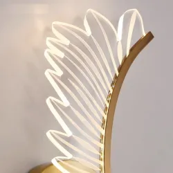 Nowoczesna lampa ścienna LED - design złote skrzydła - do wnętrzKinkiety
