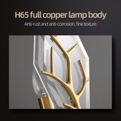 Candeeiro de parede de cristal dourado - LED - estilo nórdico