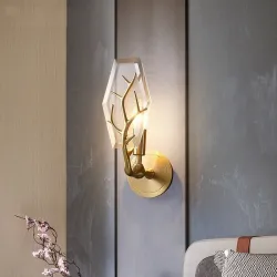 Gyllene kristallvägglampa - LED - nordisk stil