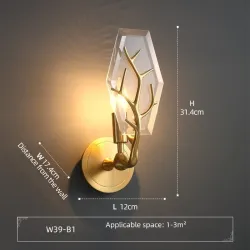 Golden crystal wall lamp - LED - Nordic styleWall lights