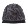 Gorro de malha quente - com pelo grosso por dentro - unissex