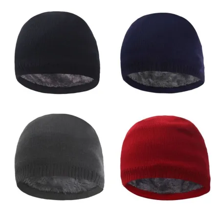 Caldo cappello lavorato a maglia - con pelliccia spessa all'interno - unisex