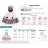 RopaVestido elegante para niñas - encaje floral - correa de lazo para atar
