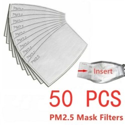 Filtros de máscara facial - carvão ativado - PM25 - 5 camadas - anti-poeira - antibacteriano