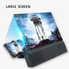 12 tuumaa - Näytön vahvistin - 3D-lasisuurennuslasi Bluetooth-kaiuttimella - älypuhelimelle