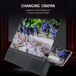 12 Tommer - Skjermforsterker - 3D glasslupe med Bluetooth-høyttaler - for smarttelefon