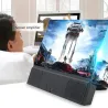 12 tuumaa - Näytön vahvistin - 3D-lasisuurennuslasi Bluetooth-kaiuttimella - älypuhelimelle