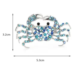 Rhinestone krabbe - brosje