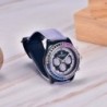 PAGANI DESIGN - relógio mecânico / automático - luneta arco-íris - impermeável - couro / pulseira de nylon