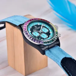 PAGANI DESIGN - mekanisk / automatisk klokke - regnbueramme - vanntett - lær / nylonreim