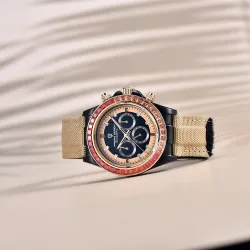 PAGANI DESIGN - mekanisk / automatisk ur - regnbuebezel - vandtæt - læder- / nylonrem