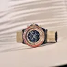 PAGANI DESIGN - montre mécanique / automatique - lunette arc-en-ciel - étanche - bracelet cuir / nylon