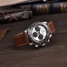 RelojesPagani Design - reloj de cuarzo automático - cristal de zafiro - cronógrafo - cuero - acero inoxidable