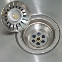 Égouttoir d'évier de cuisine - crépine - acier inoxydable - 2 pièces