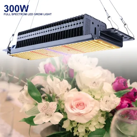 300W - 465 LED - vekstlys - panel - varmefinner - fytolampe - fullt spekter