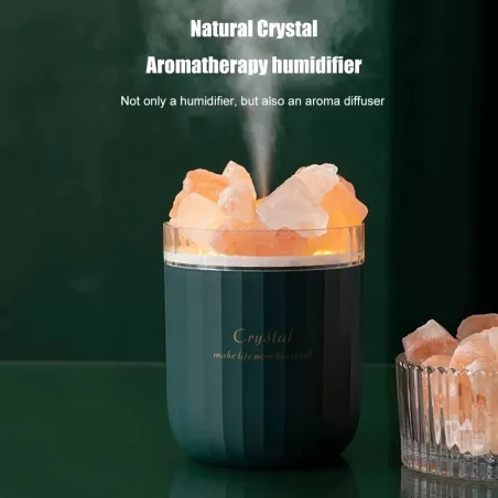 Natuurlijk kristal - aromatherapie draadloze luchtbevochtiger - met sfeerlamp - etherische oliediffuserLuchtbevochtigers