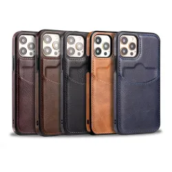 Lederschutzhülle mit Kreditkartenfach für iPhone