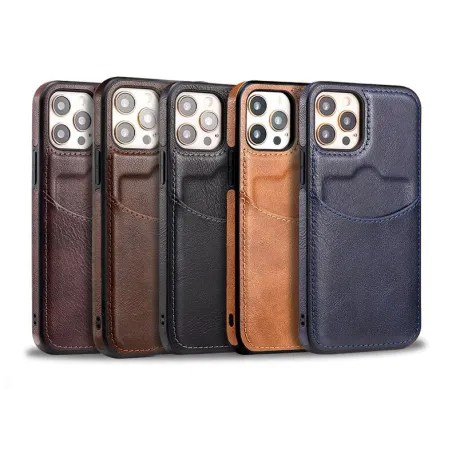 Lederschutzhülle mit Kreditkartenfach für iPhone