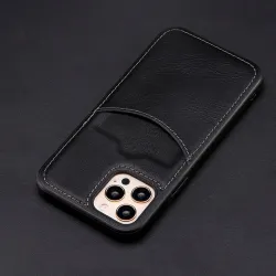 Etui de protection en cuir avec fente pour carte de crédit pour iPhone