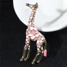 Emaille Giraffe - Brosche - Bunt - Gold