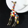 Esmalte girafa - broche - colorido - dourado