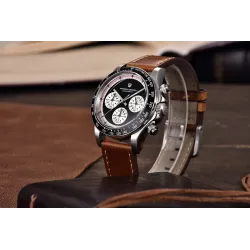 Pagani Design - automatisk kvartsur - safirglas - kronograf - læder - rustfrit stål