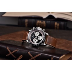 Pagani Design - montre à quartz automatique - verre saphir - chronographe - cuir - acier inoxydable