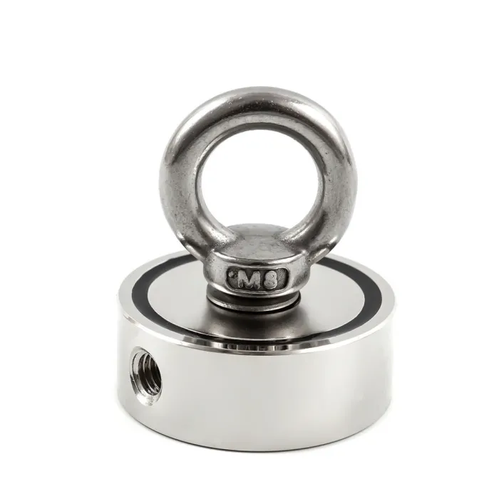 Ímã de neodímio forte - dupla face - com furo de gancho - anel