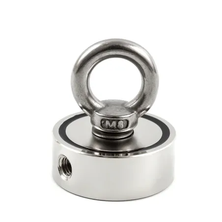 Ímã de neodímio forte - dupla face - com furo de gancho - anel