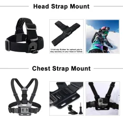 GoPro tilbehørssæt - montering - brystrem - stativadapter - flydende greb