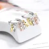 Petites boucles d'oreilles rondes argentées - poissons pendants