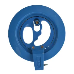 16cm dragehjul - blåt plastikgreb - opruller