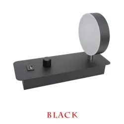 LED vegglampe - dimbar - roterbart hode - USB-lading - 9W