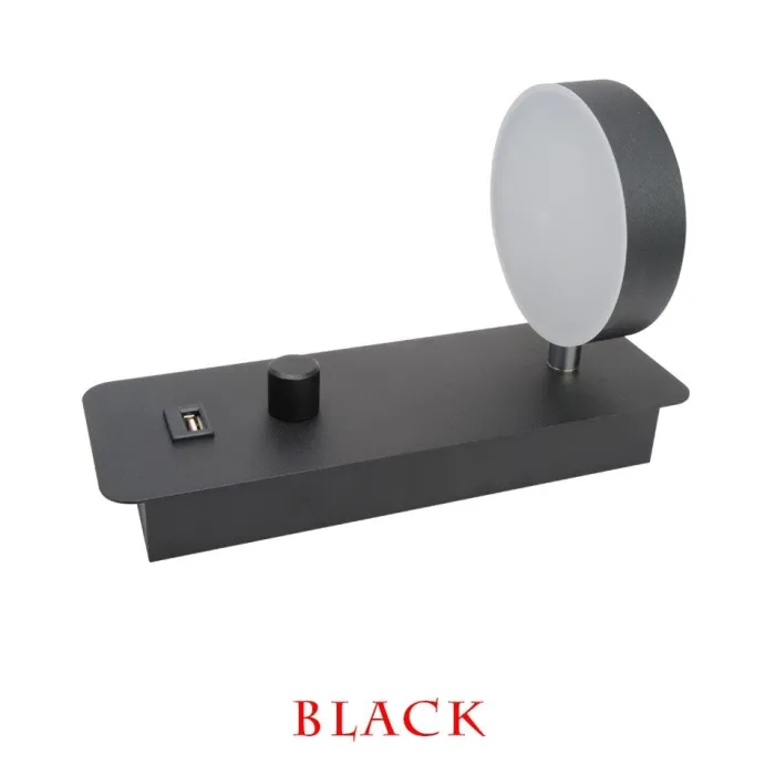 LED vegglampe - dimbar - roterbart hode - USB-lading - 9W