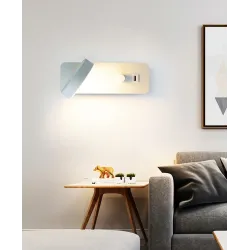 LED vegglampe - dimbar - roterbart hode - USB-lading - 9W
