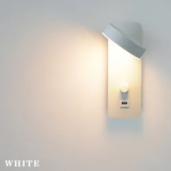LED vegglampe - dimbar - roterbart hode - USB-lading - 9W