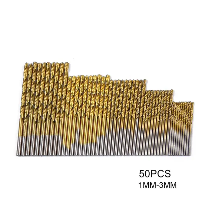 Titanbelagt spiralbor - 50 stk