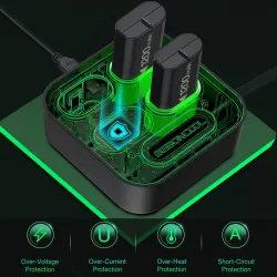 4 x 1200mAh batteripakke - USB-opladningsdockingstation - til Xbox One X / S / Xbox Elite Controller