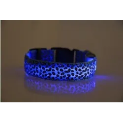 Collier LED pour chien - promenade nocturne de sécurité - imprimé léopard coloré